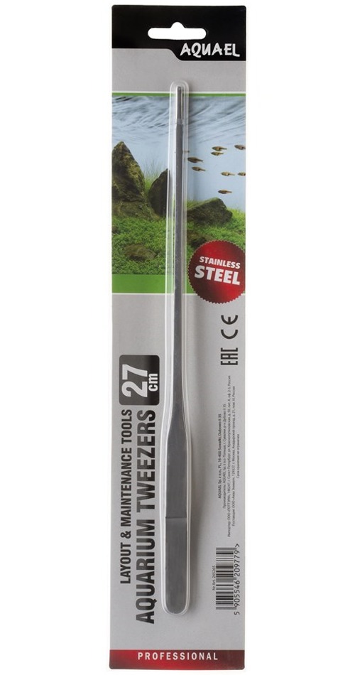 AQUAEL Straight Tweezers 27 cm pince droite universelle en acier inoxydable