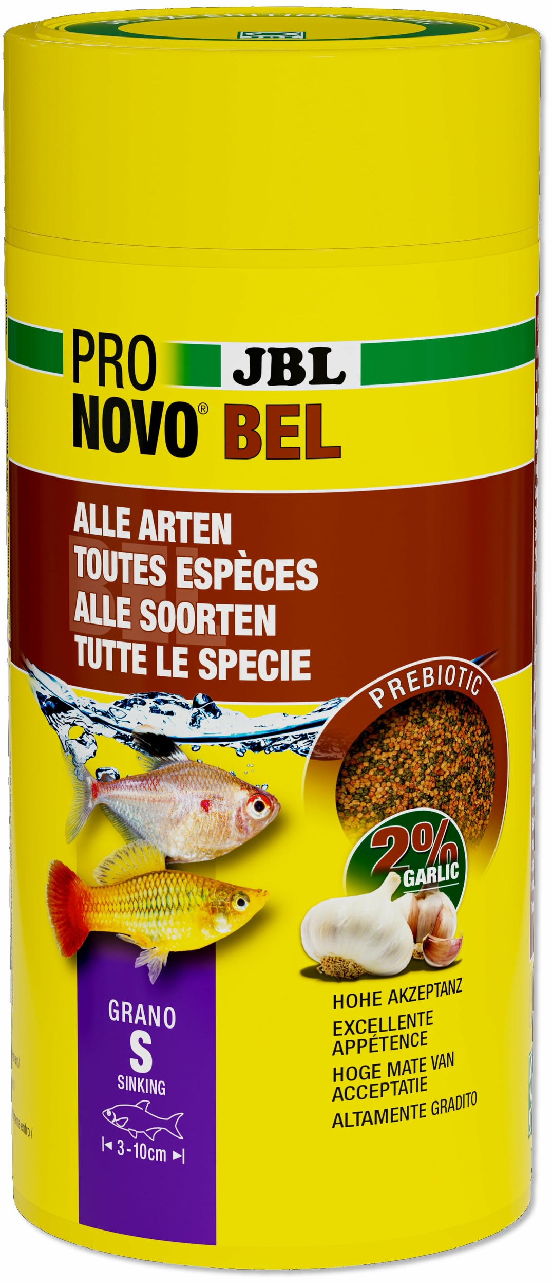 JBL ProNovo Bel Grano S 1000 ml Click nourriture de base en granulés pour tous poissons d\'aquarium de 3 à 10 cm