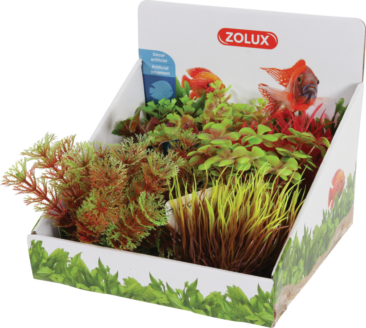 ZOLUX Lot de 6 plantes artificielles taille S - Assortiment A