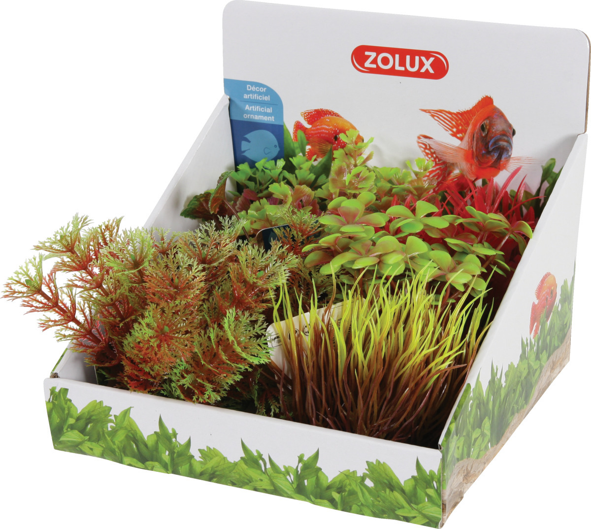 ZOLUX Lot de 6 plantes artificielles taille S - Assortiment A