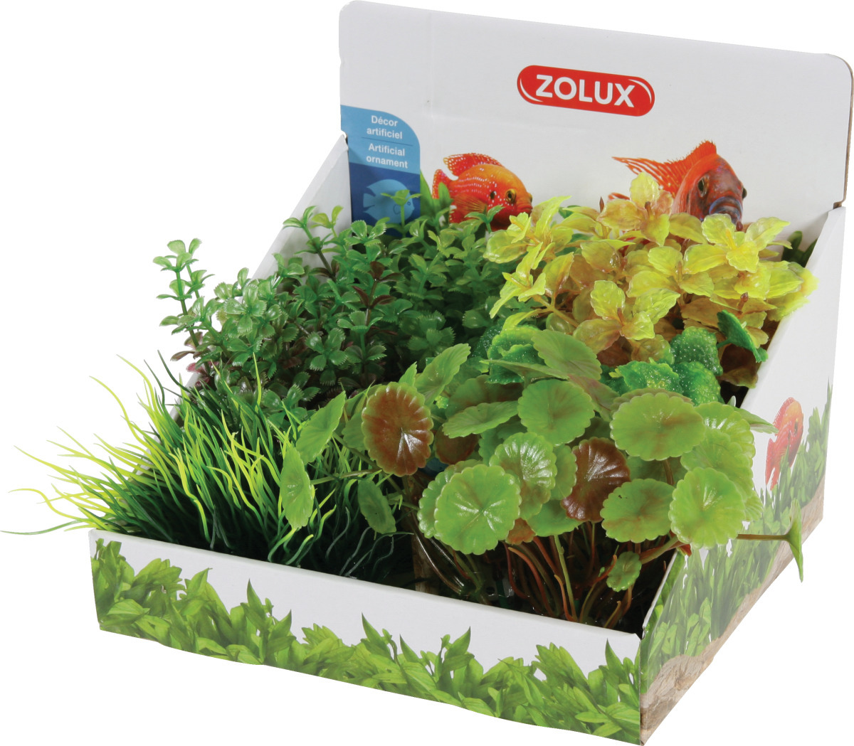 ZOLUX Lot de 6 plantes artificielles taille S - Assortiment B