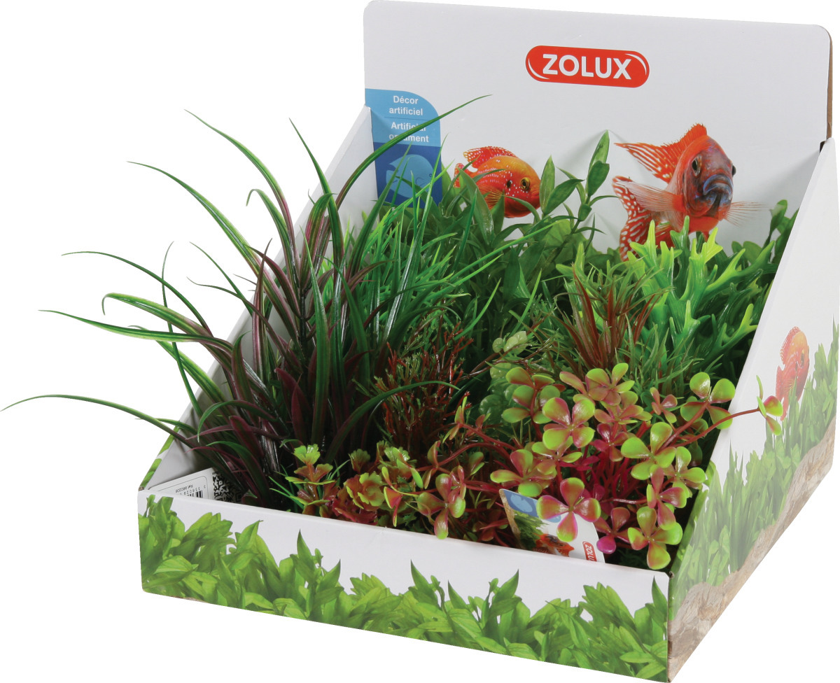 ZOLUX Lot de 6 plantes artificielles taille M - Assortiment A