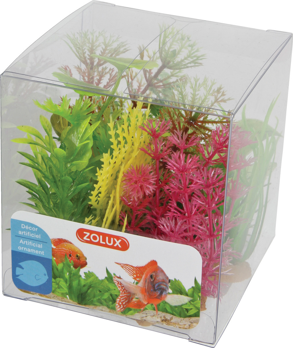 ZOLUX Boîte Mix 4 - Lot de 6 petites plantes artificielles 4 à 10 cm pour aquarium