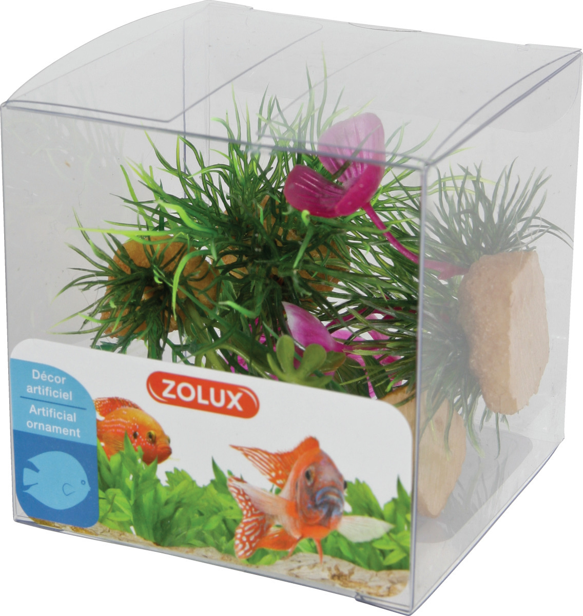 ZOLUX Boîte Mix 1 - Lot de 4 petites plantes artificielles 4 à 10 cm pour aquarium