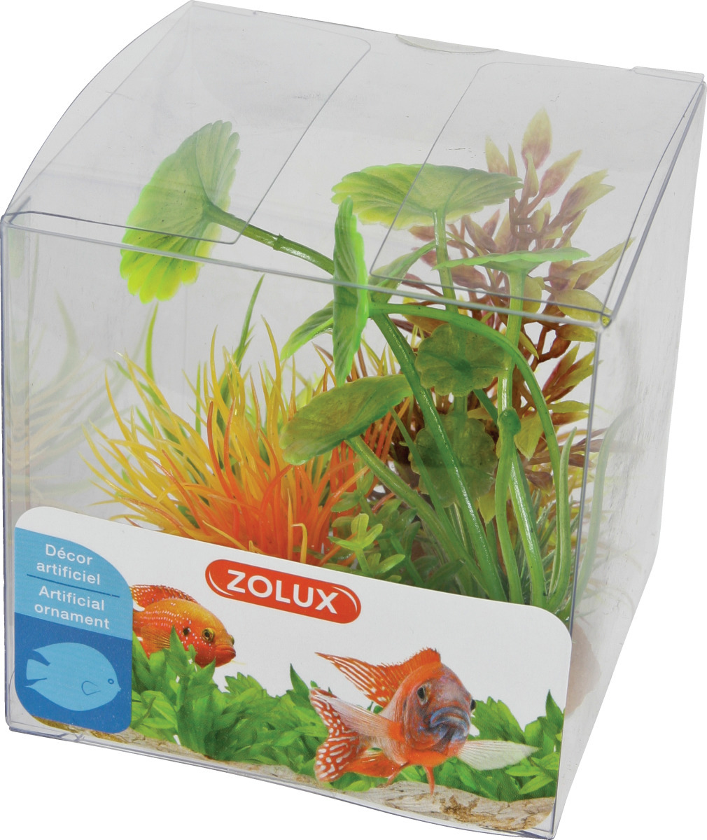 ZOLUX Boîte Mix 3 - Lot de 4 petites plantes artificielles 4 à 10 cm pour aquarium