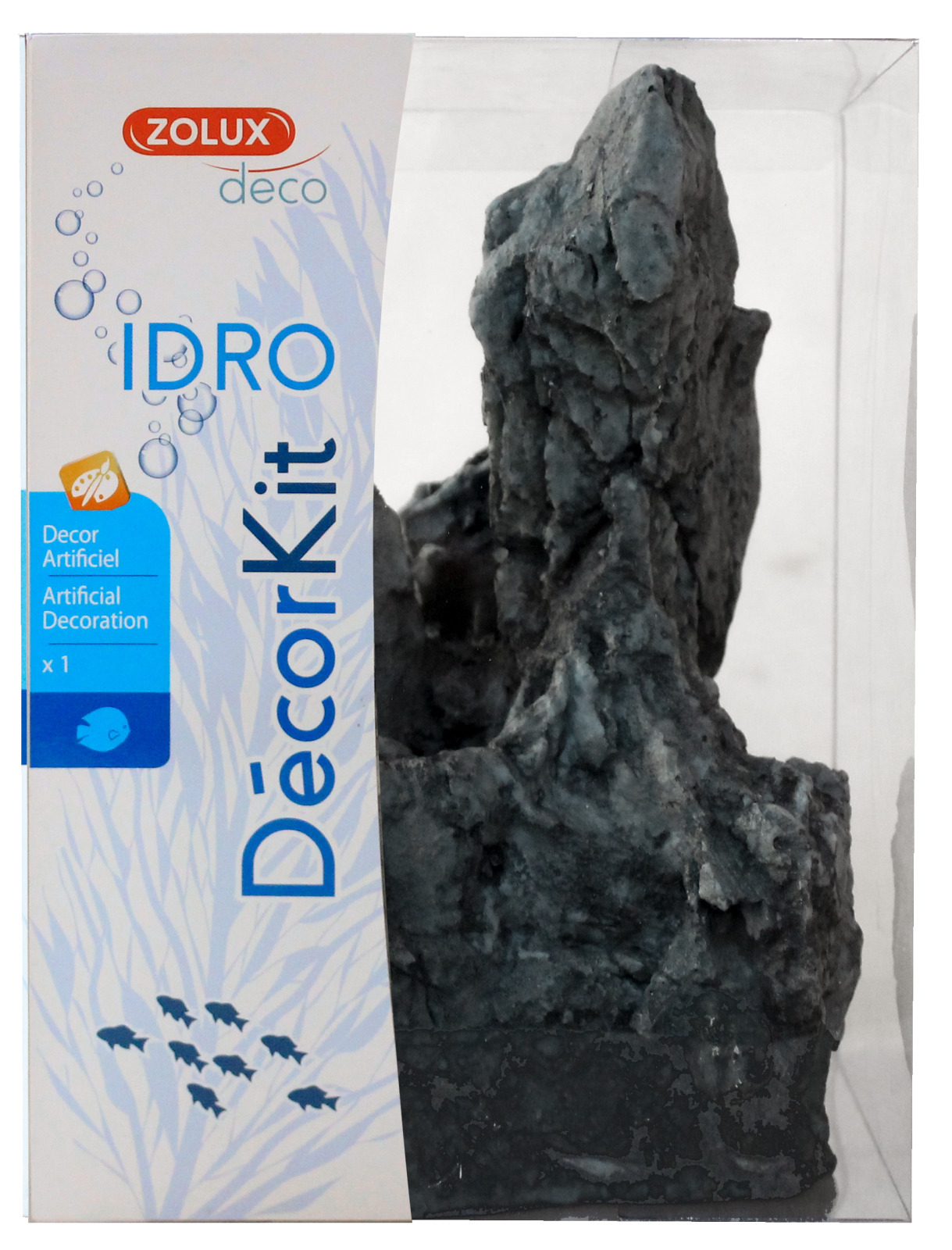 ZOLUX Déco Idro Kit Black Stone MM roche artificielle 13,5 x 19,5 X 25,5 cm pour aquarium