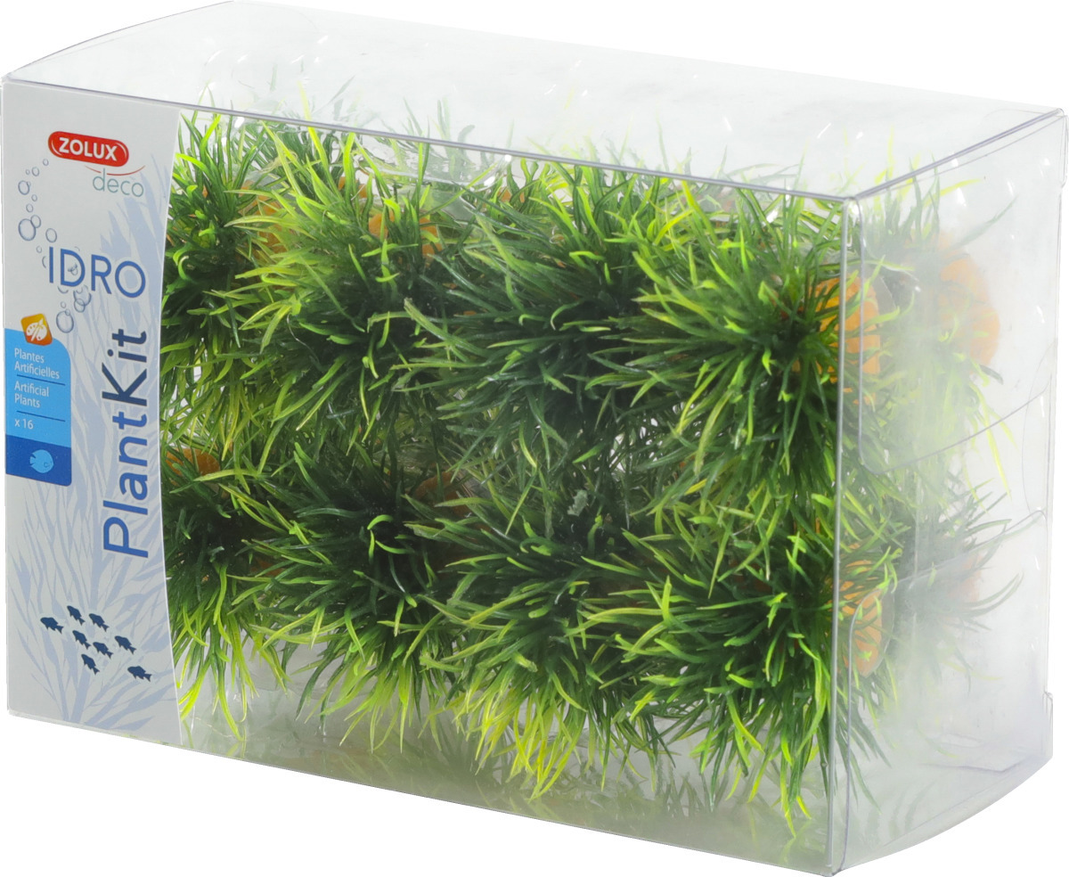 ZOLUX PlantKit Idro Small x 16 lot de petites plantes artificielles 3 cm pour aquarium