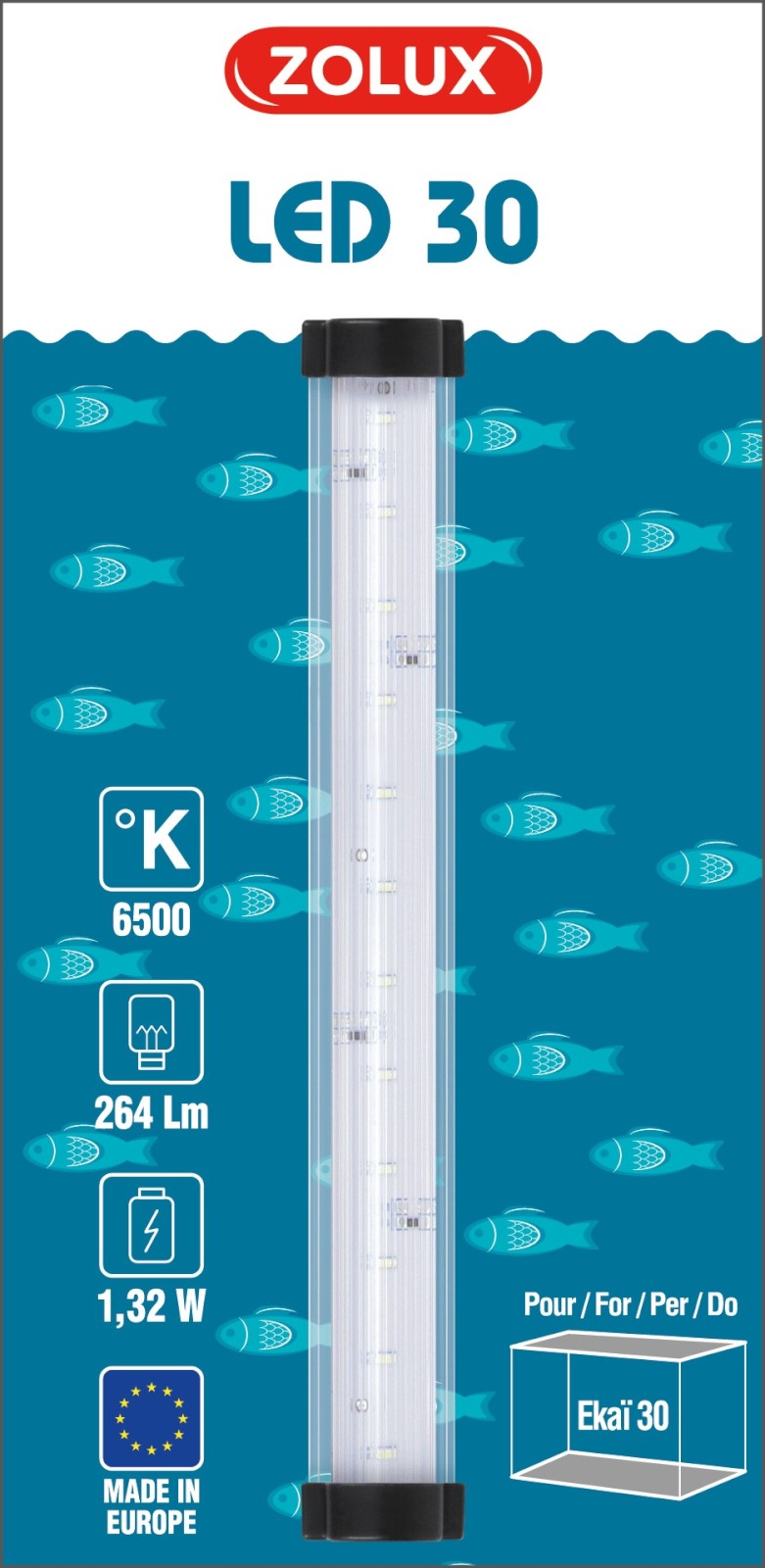 ZOLUX Réglette LEDs Ekaï 30 mini-rampe d\'éclairage 20,7 cm 6500°K et 264 Lumens