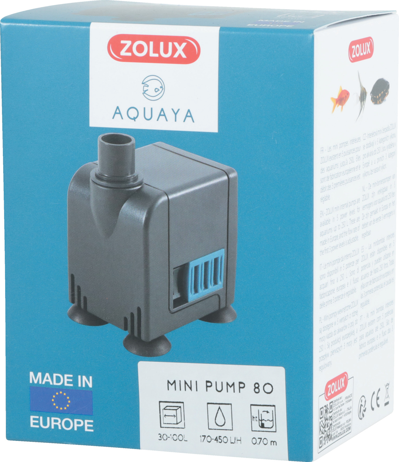 ZOLUX Aquaya Mini Pump 80 pompe avec débit réglable de 170 à 450 L