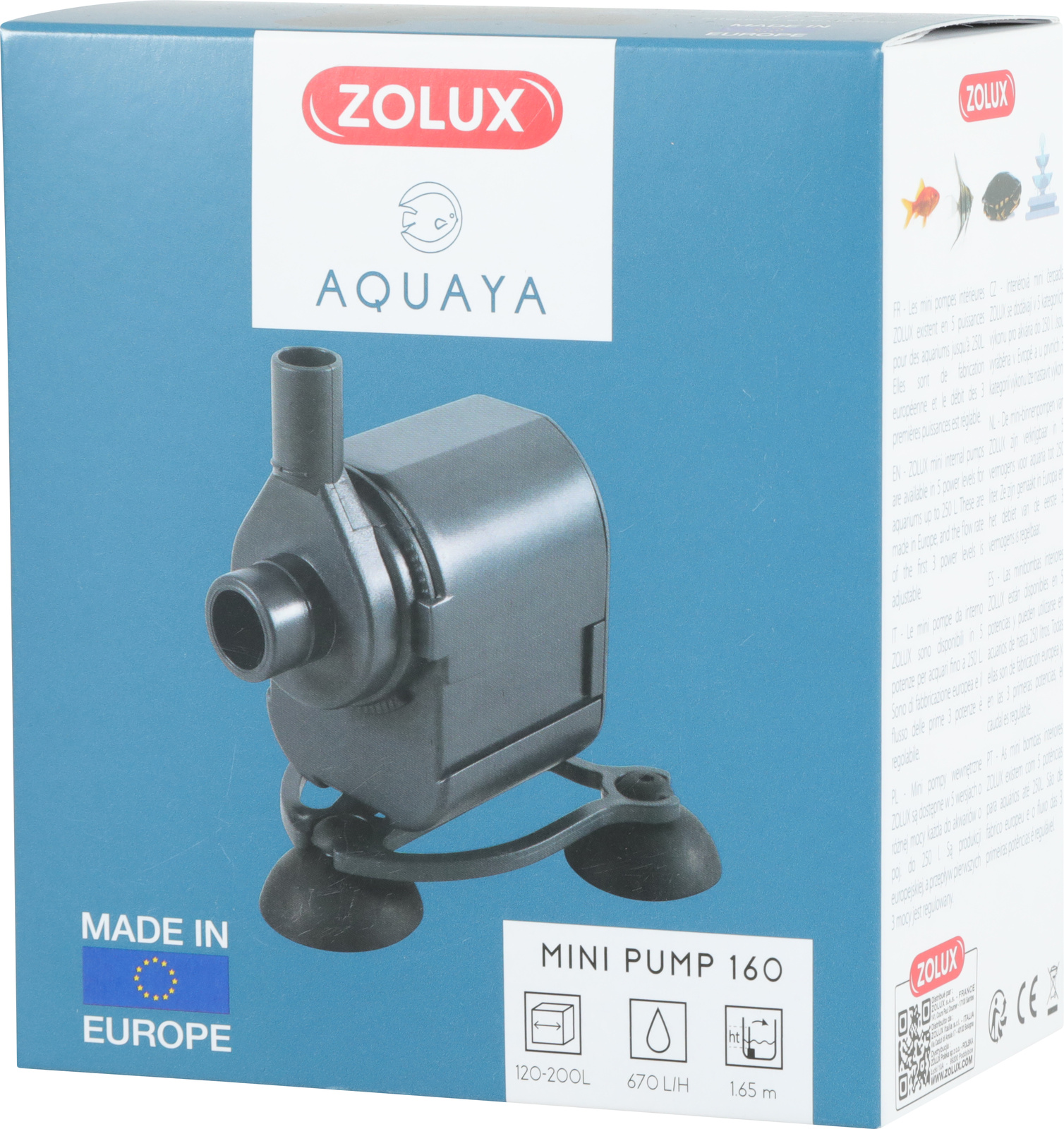 ZOLUX Aquaya Mini Pump 160 pompe avec débit fixe de 670 L/h pour aquarium de 120 à 200 L