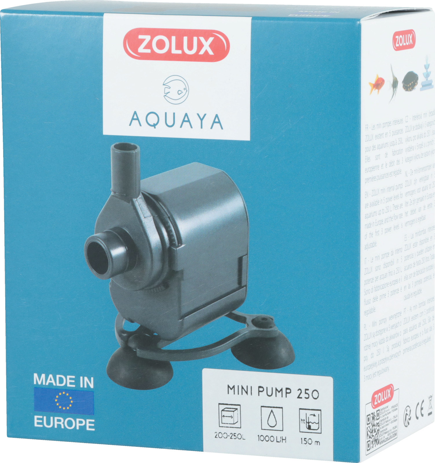 ZOLUX Aquaya Mini Pump 250 pompe avec débit fixe de 1000 L/h pour aquarium de 200 à 250 L