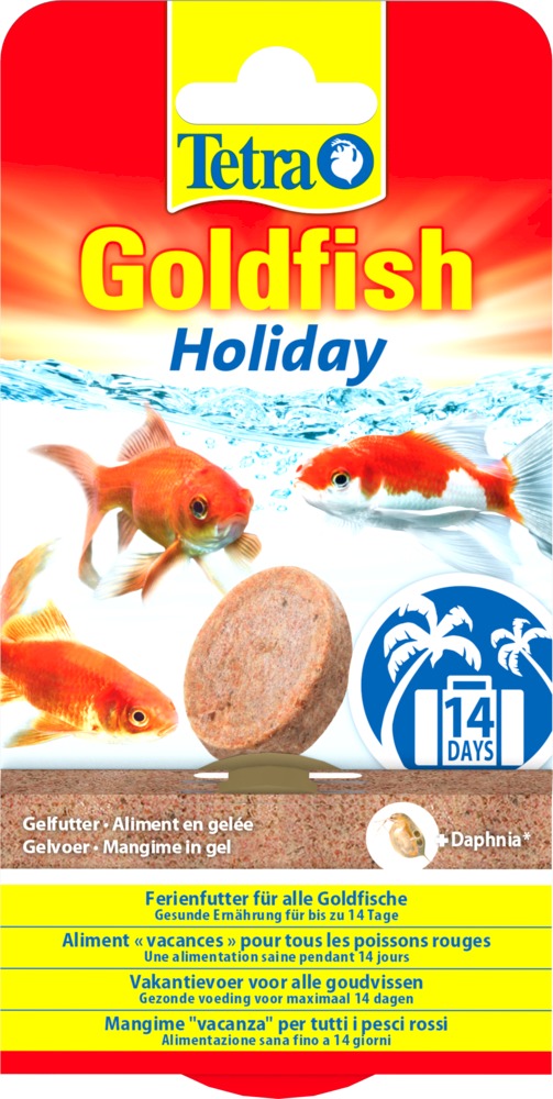 TETRA GoldFish Holiday aliment complet en bloc gélifié spécialement conçu pour nourrir jusqu\'à 14 jours tous les poissons rouges