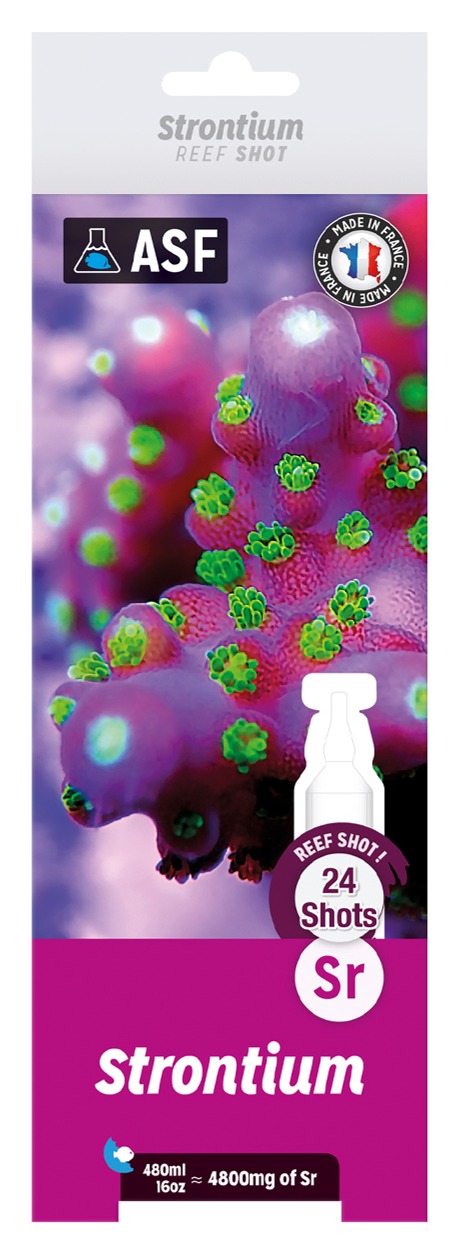 AQUARIUM SYSTEMS Strontium 24 Shots x 20 ml (480 ml) augmente la concentration de strontium en aquarium récifal