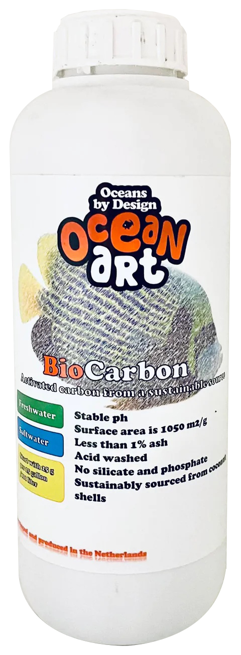 OCEAN ART BioCarbon 1 L charbon actif ultra-pur haute éfficacité pour aquarium d\'eau douce et d\'eau de mer