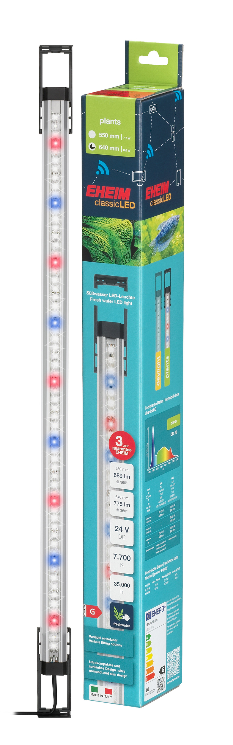 EHEIM ClassicLED Plants 64 cm 7700°k 8,6W rampe Leds spéciale plantes pour aquarium de 64 à 72,5 cm et remplacement tube néon T5/T8