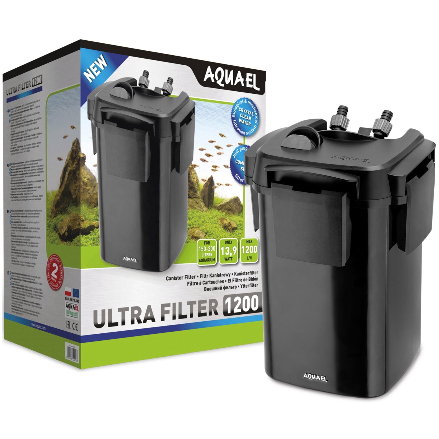 AQUAEL Ultra Filter 1200 filtre externe 1200 L/h pour aquarium de 160 à 300 L