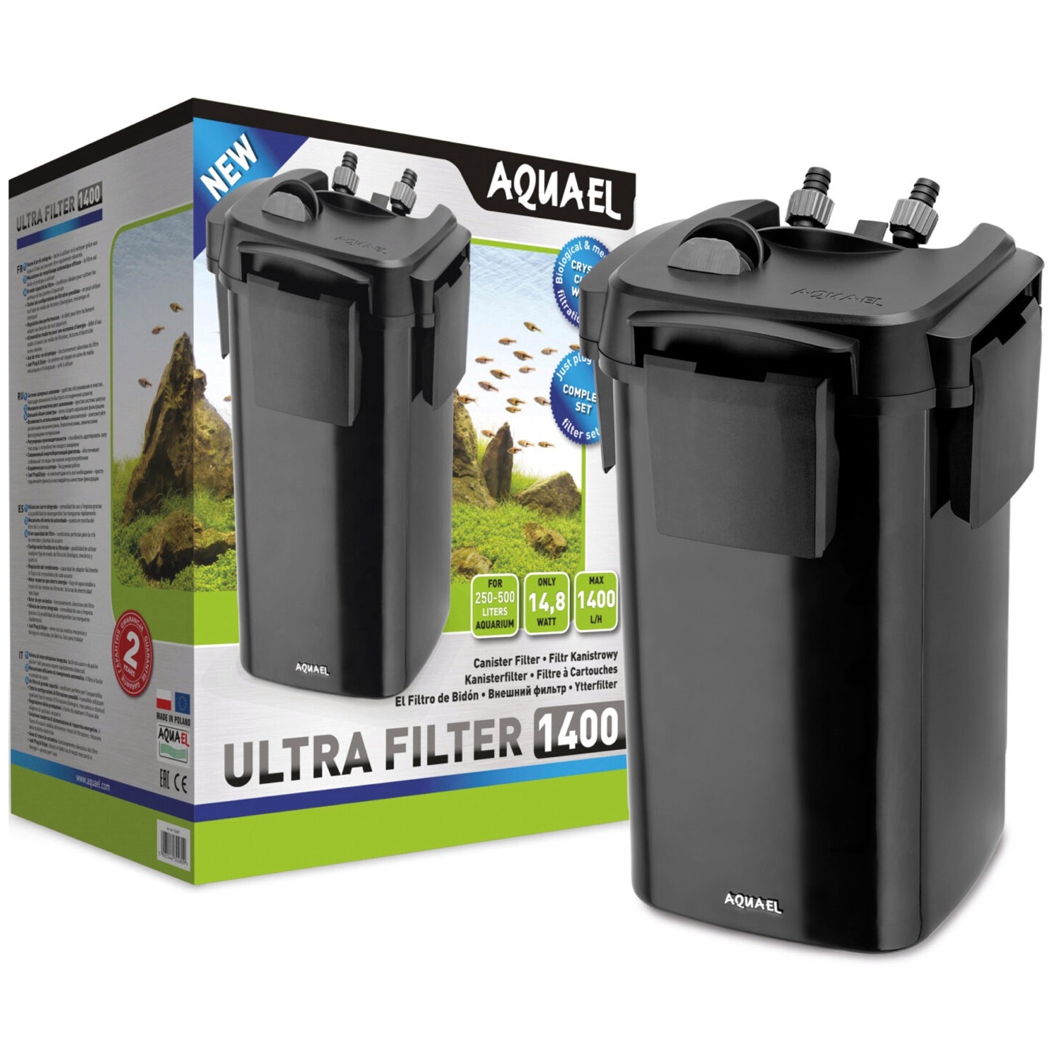 AQUAEL Ultra Filter 1400 filtre externe 1400 L/h pour aquarium de 260 à 600 L