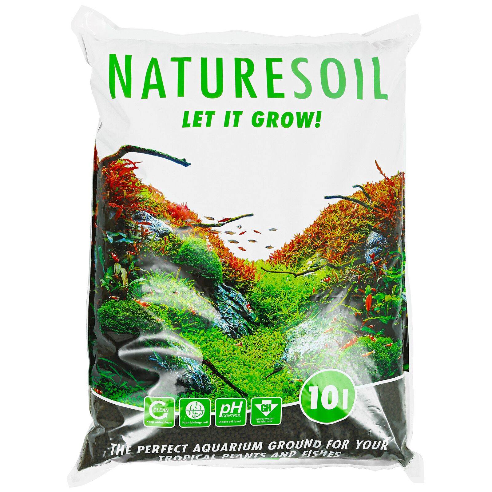 AQUADECO Nature Soil Black 10 L sol technique 2 à 3 mm idéal pour aquascaping et aquarium très planté