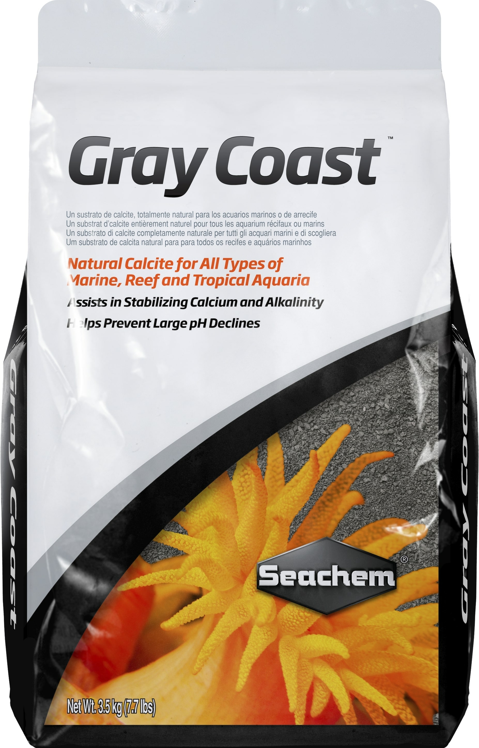 SEACHEM Gray Coast 3,5KG substrat de calcite pour aquariums marins et récifaux et aquariums tropicaux