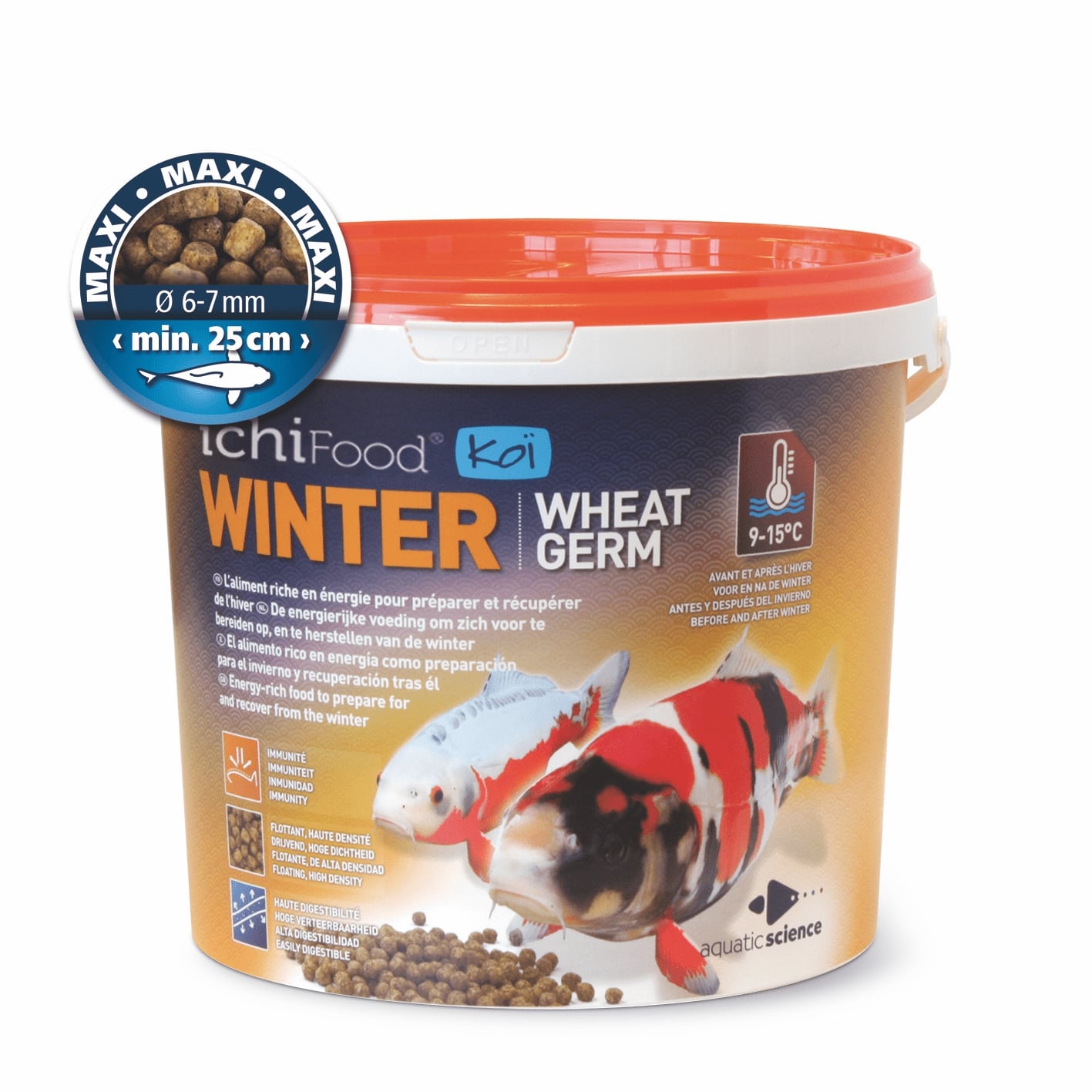ICHI FOOD Winter Maxi 6 à 7 mm 4 Kg aliment complet spécial hiver pour carpes Kois