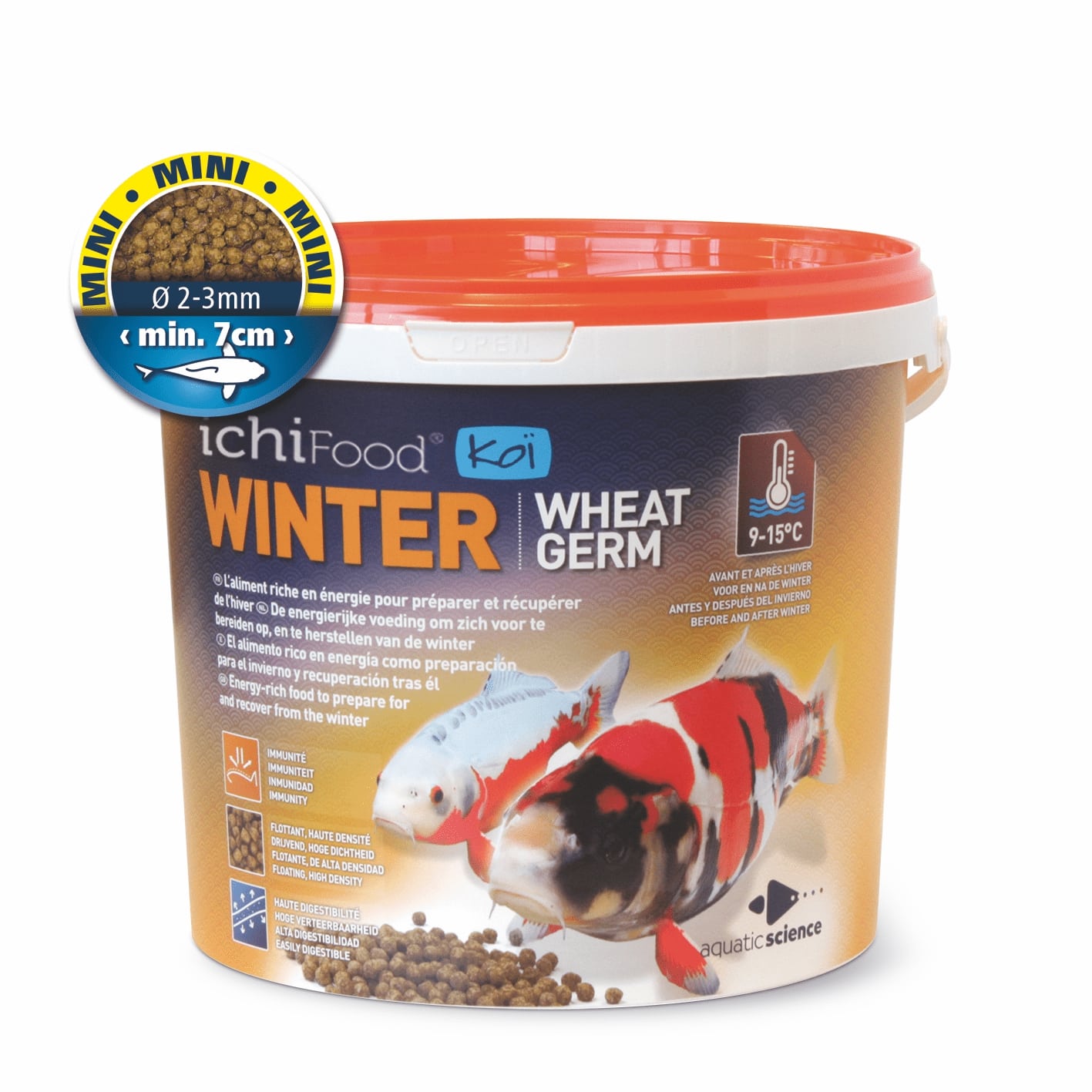 ICHI FOOD Winter Mini 2 à 3 mm 4 Kg aliment complet spécial hiver pour carpes Kois
