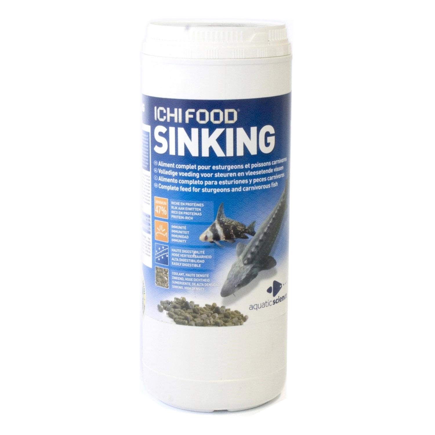 ICHI FOOD Sinking 3 mm 1 Kg aliment complet pour esturgeons et poissons carnivores d\'eau froide