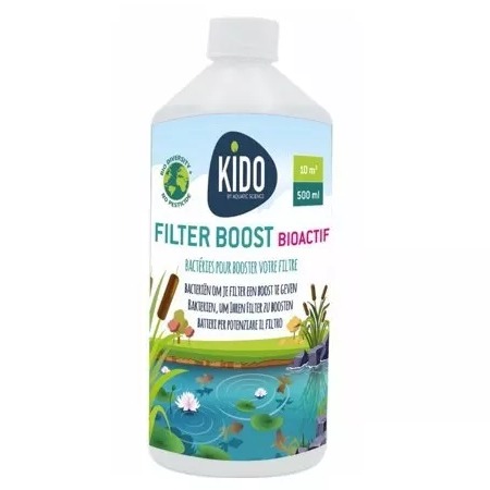 KIDO Filter Boost BioActif 500 ml produit liquide concentré en micro-organismes pour booster la filtration du bassin