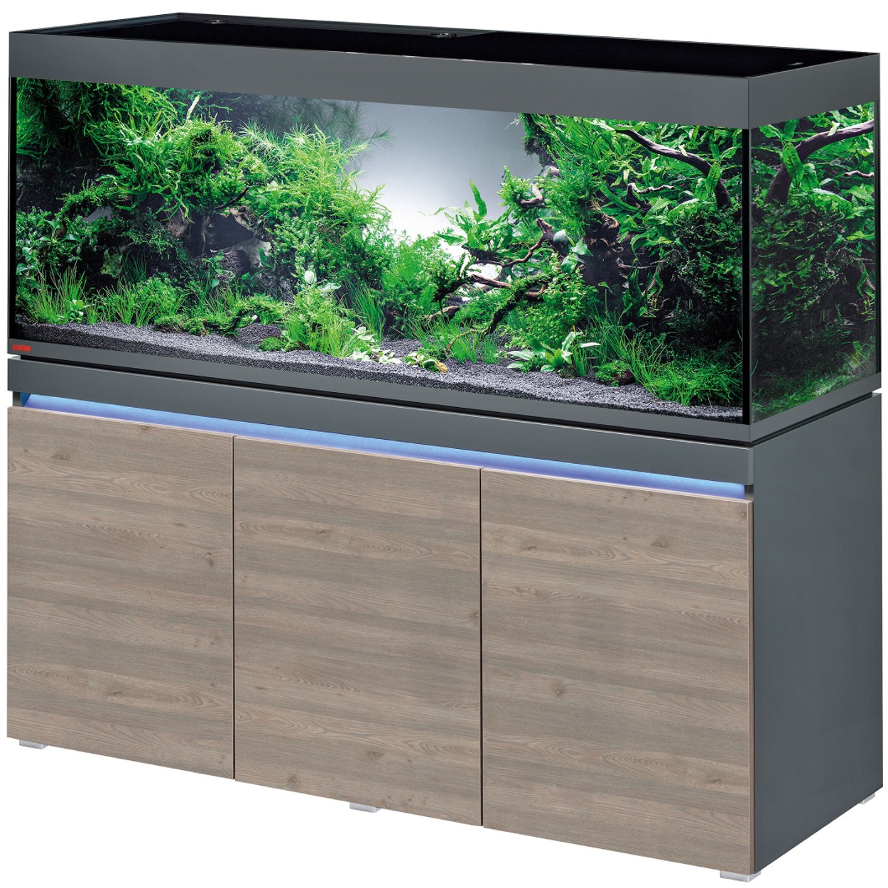 EHEIM Incpiria 530 LED Graphite / Chêne Rustique kit aquarium 160 cm 530 L avec meuble et éclairage LEDs