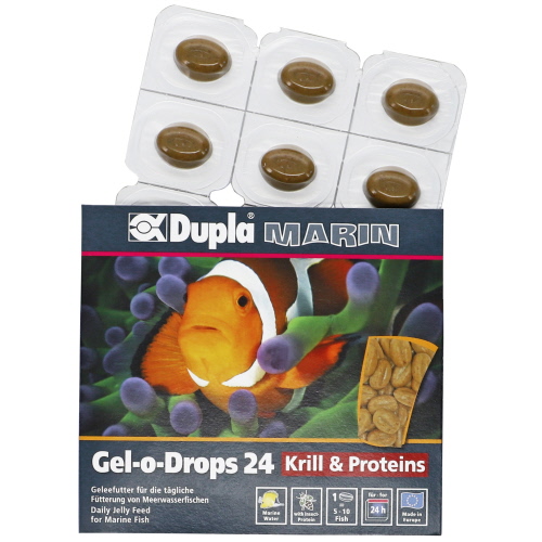 DUPLA Gel-O-Drops 24 Krill & Proteins 12 x 2 gr nourriture en gelée à base Krill pour poissons marins