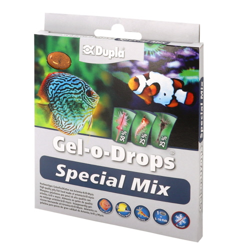 DUPLA Gel-O-Drops Special Mix 12 x 2 gr nourriture en gelée avec Artemia, Mysis, Krill poissons d\'eau douce et marins