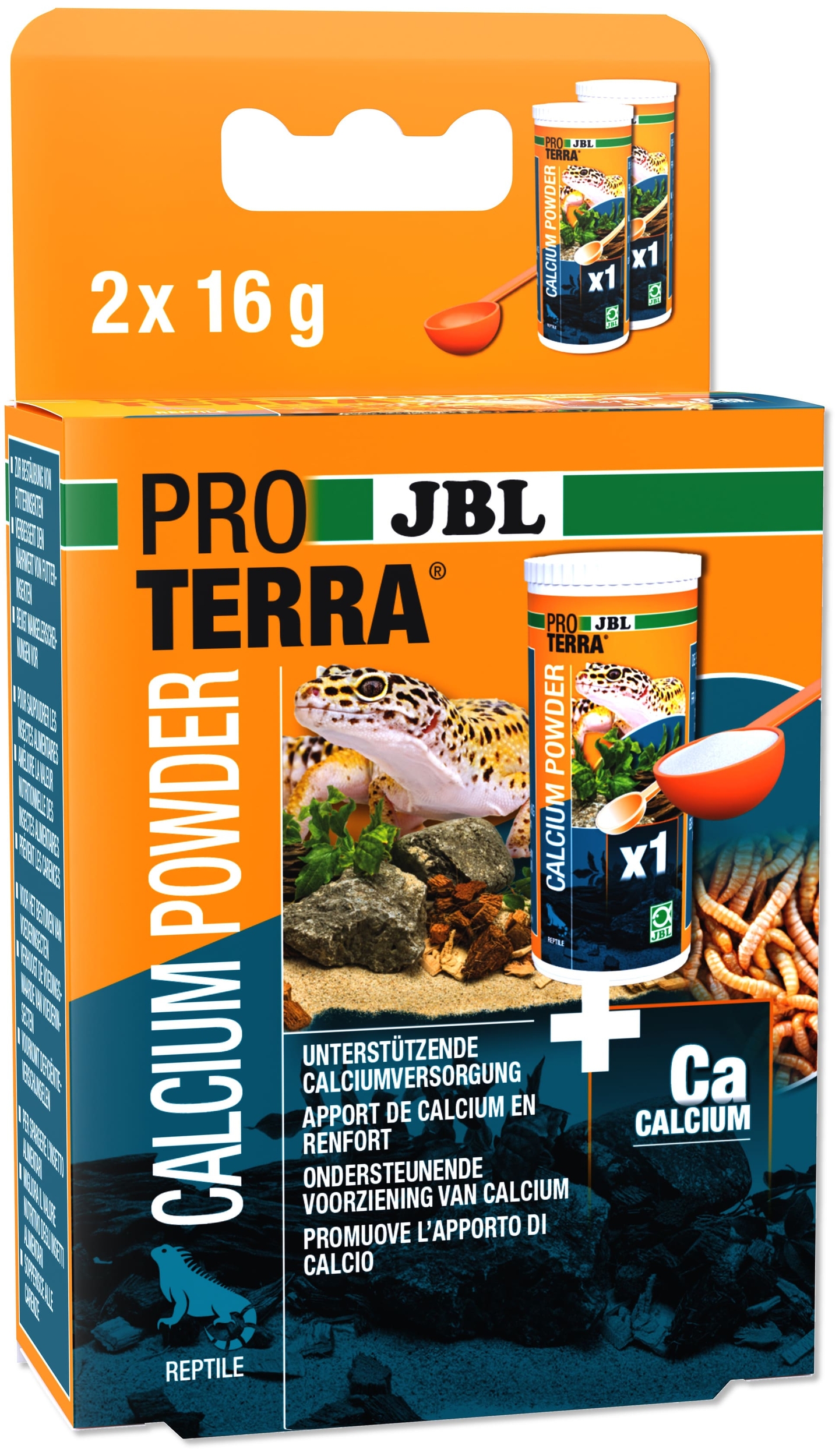 JBL ProTerra Calcium Powder 2 x 16 gr complément alimentaire à base de minéraux pour tous reptiles