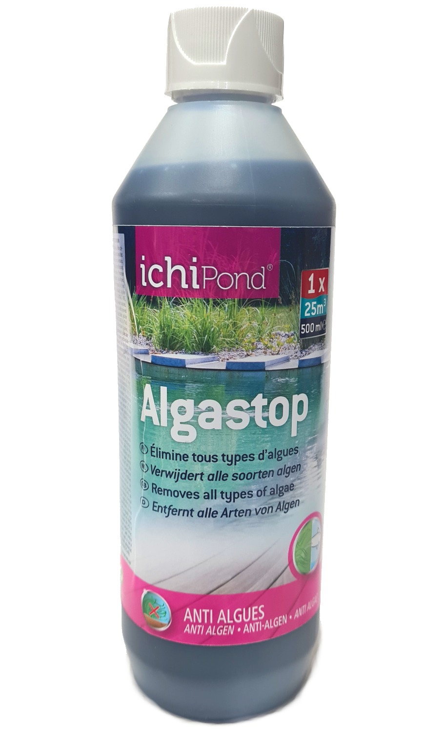 ICHIPOND AlgaStop 500 ml anti-algues pour bassin jusqu\'à 25 m3