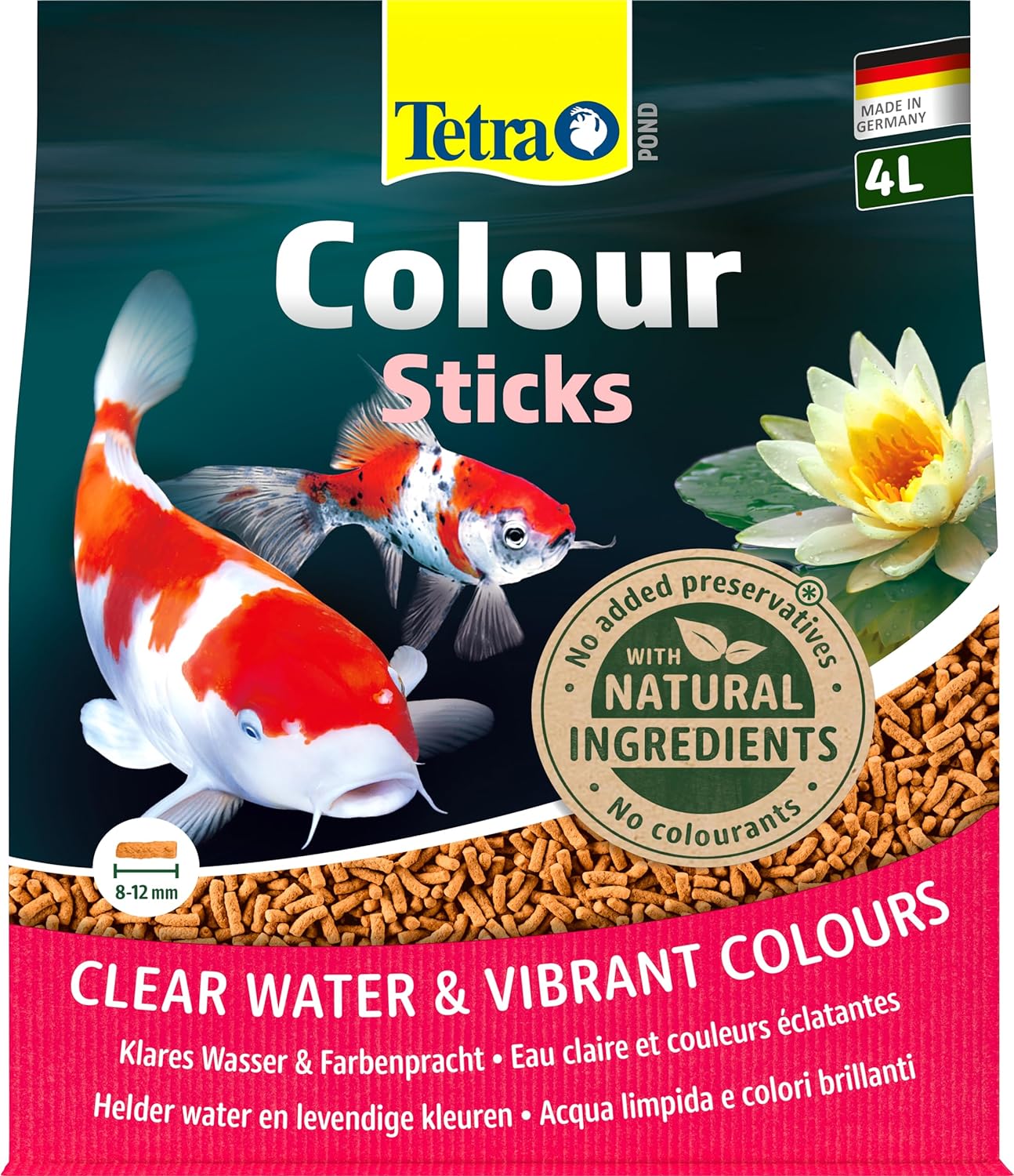 TETRA Pond Colour Sticks 4L aliment en sticks qui renforce les couleurs rouge, orange et jaune des poissons