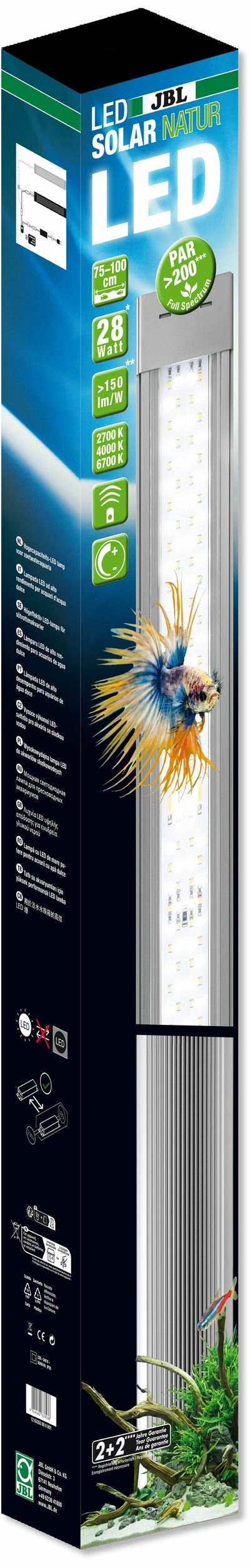 JBL LED Solar Natur G2 28W rampe aquarium Eau douce de 75 à 100 cm ou remplace tube T5 et T8
