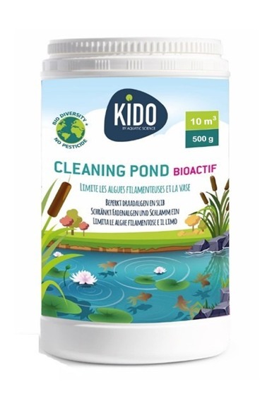 KIDO Cleaning Pond BioActif 500 gr limite les algues filamenteuses et à la vase dans les bassins jusqu\'à 10 m3