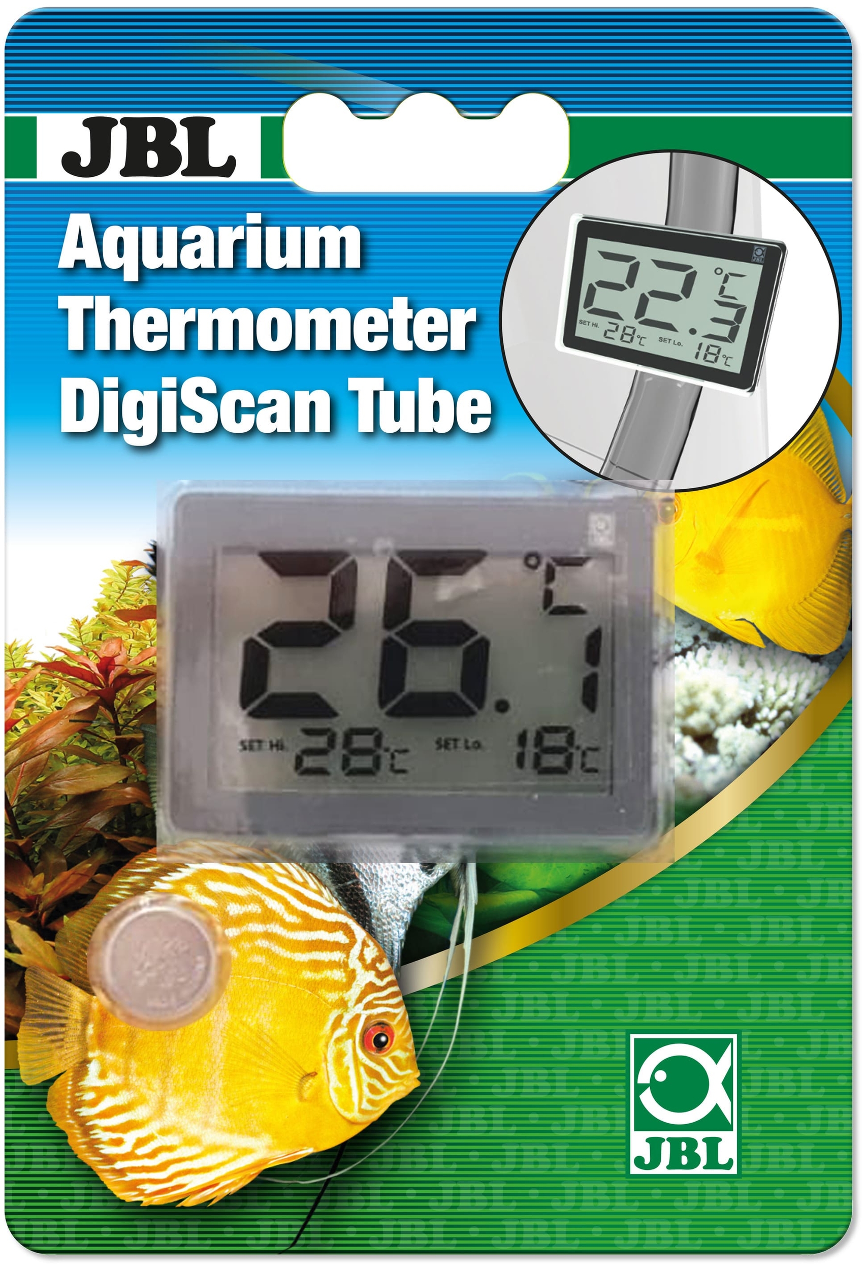 JBL DigiScan Tube thermomètre numérique à fixer sur le tuyau de filtration de l\'aquarium