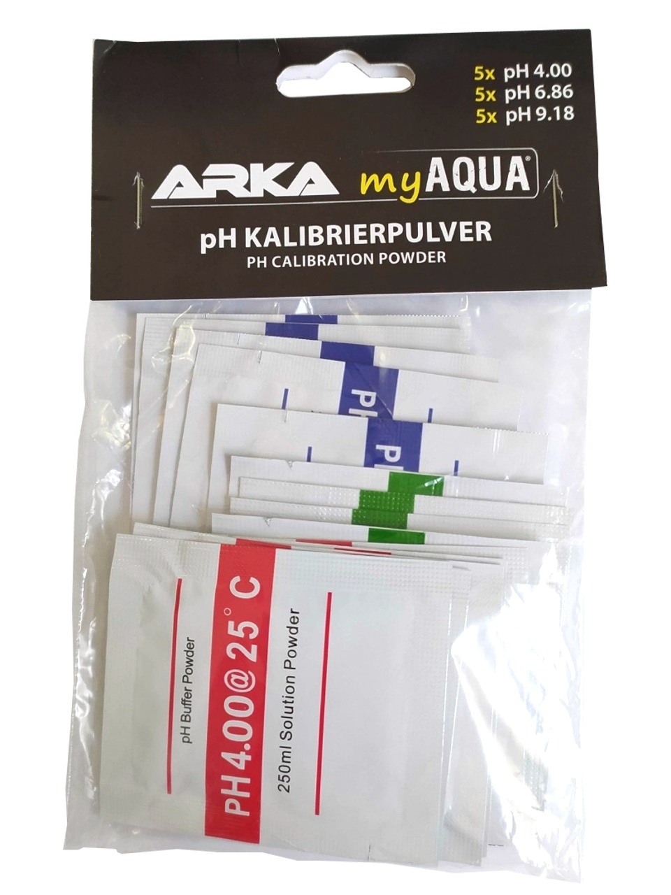 ARKA myAQUA pH kit 15 sachets étalonnage de sonde pH - 5 x pH 4.00, 5 x pH 6.86 et 5 x pH 9.18