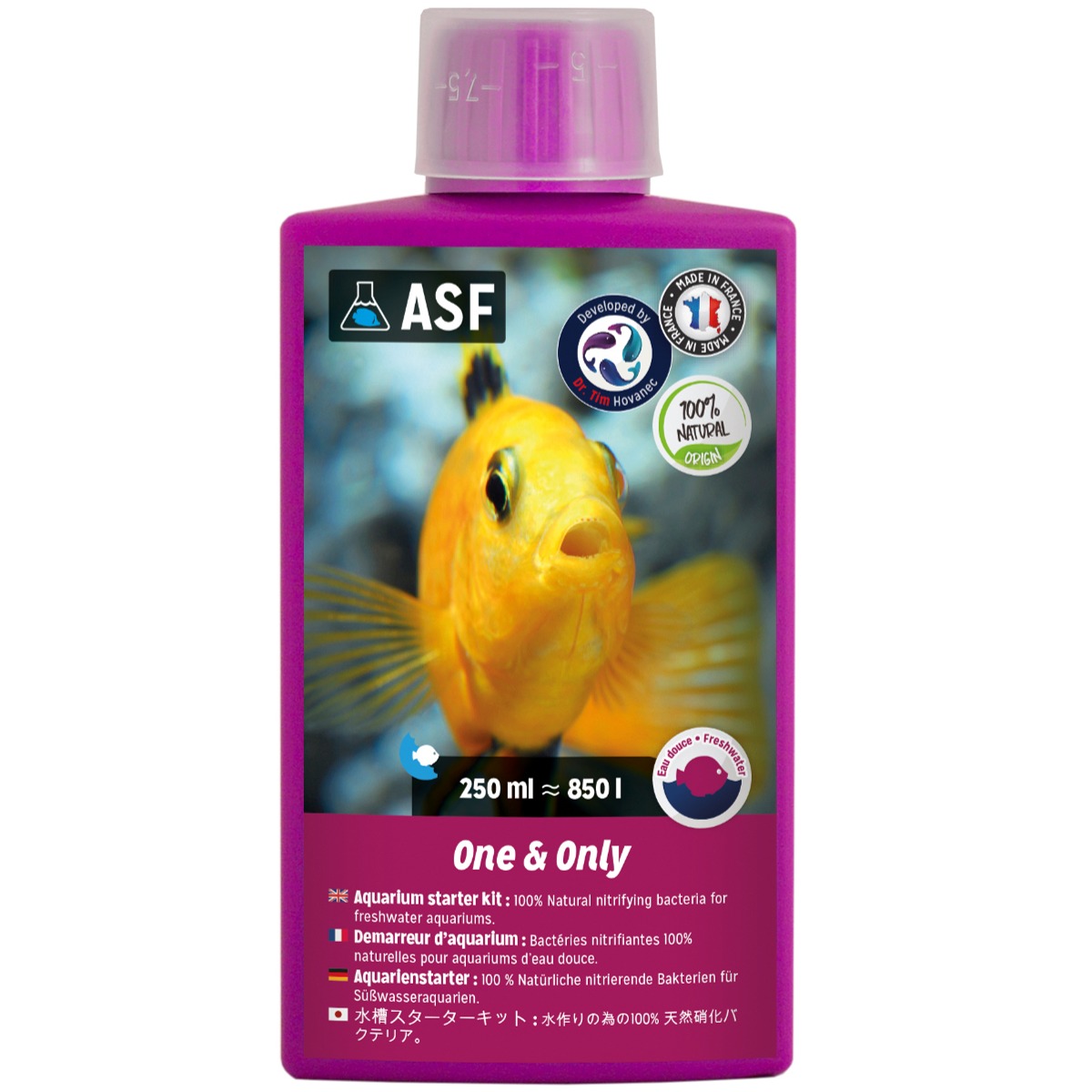 AQUARIUM SYSTEMS One & Only Eau Douce 250 ml contient 100% de bactéries nitrifiantes pour réguler l\'ammoniaque et le nitrite