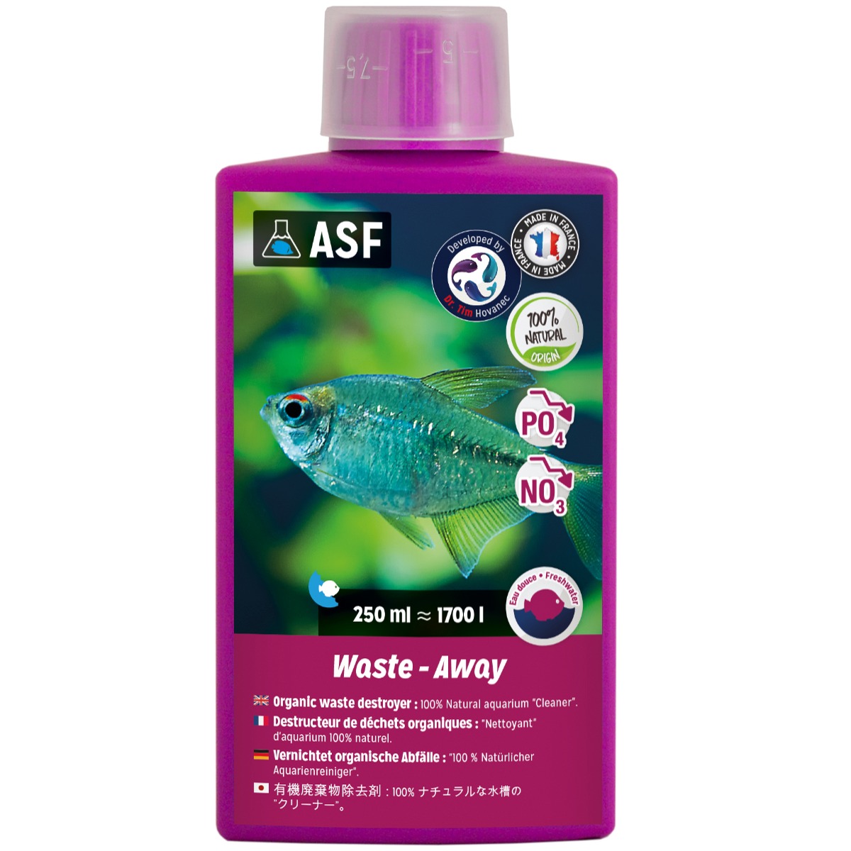 AQUARIUM SYSTEMS Waste-Away Eau Douce 250 ml nettoyant 100% naturel à base de bactéries pour aquarium