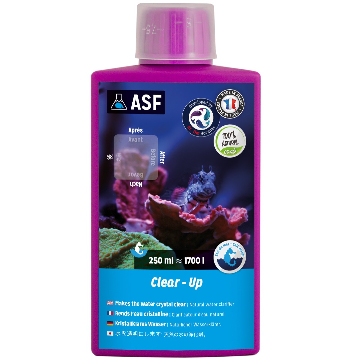 AQUARIUM SYSTEMS Clear-Up 250 ml clarificateur d\'eau naturel pour aquarium marin