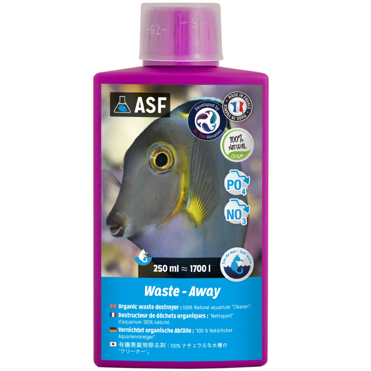 AQUARIUM SYSTEMS Waste-Away 250 ml nettoyant 100% naturel à base de bactéries pour aquarium marin