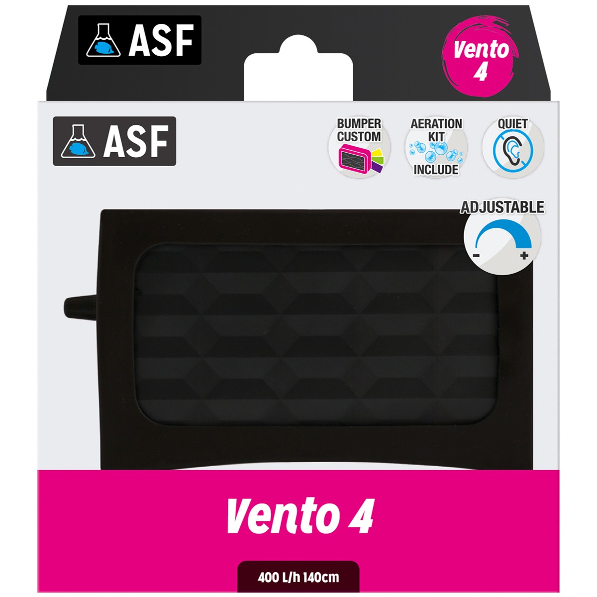 AQUARIUM SYSTEMS Vento 4 pompe à air double sortie avec débit réglable 2 x 200 L/h, livrée avec 2 tuyaux, 2 anti-retour et 2 diffuseurs
