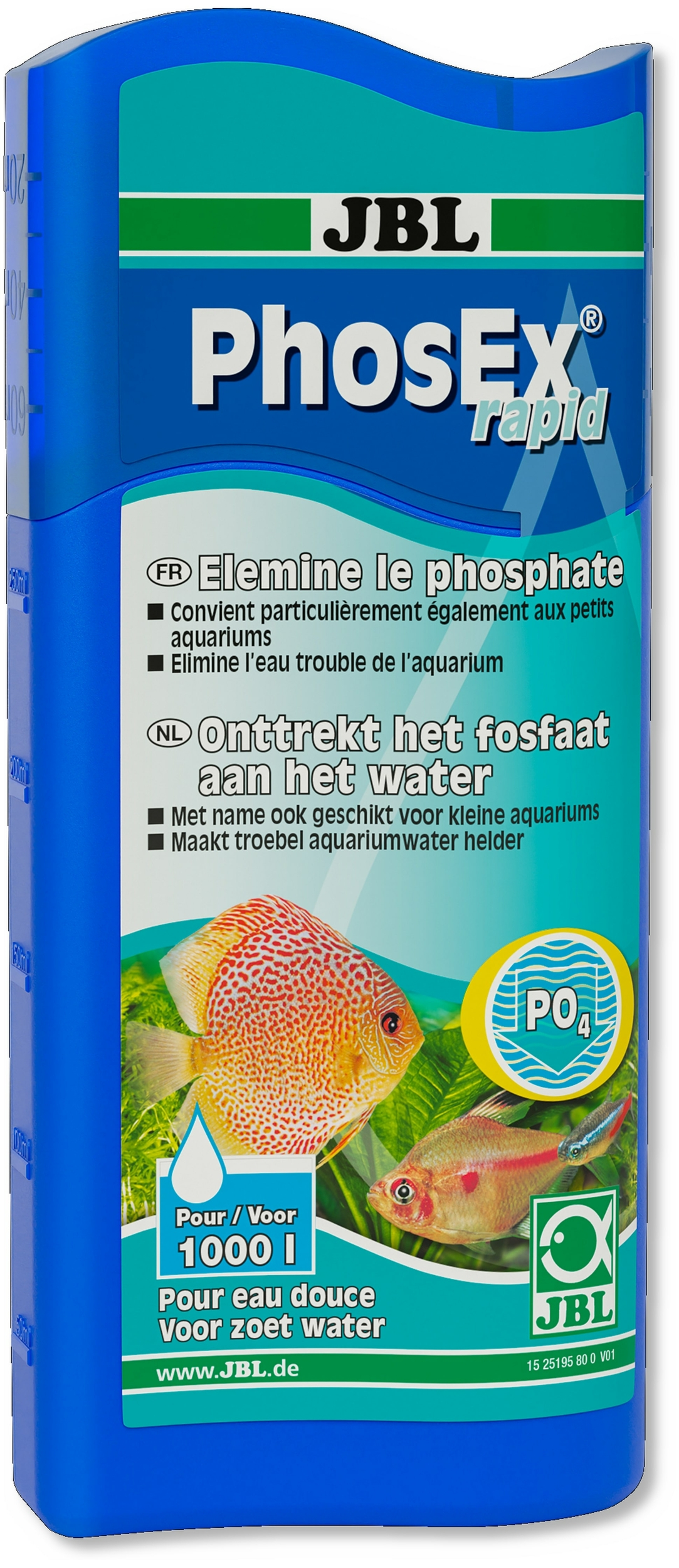 JBL PhosEx Rapid 250 ml élimine en quelques heures les phosphates et stop la prolifération des algues