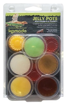 KOMODO Jelly Pots Mixed Flavours lot de 8 pots nourriture gélifiée pour grillons et autres insectes