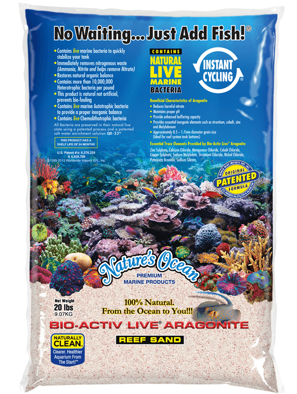 NATURE'S OCEAN Samoa Pink Live Sand 9,07 Kg sable vivant 0,5 à 1,7 mm