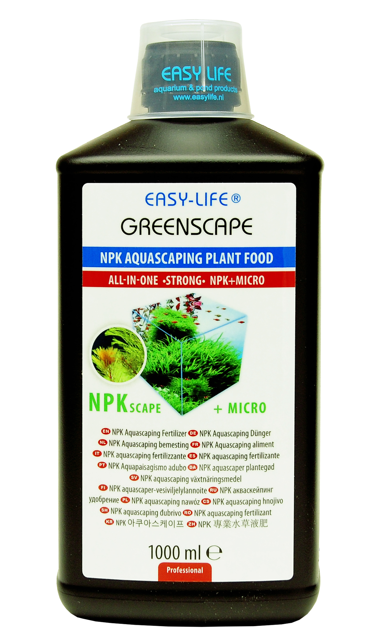 EASY-LIFE Green Scape 1 L engrais liquide riche en élément NPK pour plantes d\'aquarium à feuillage vert