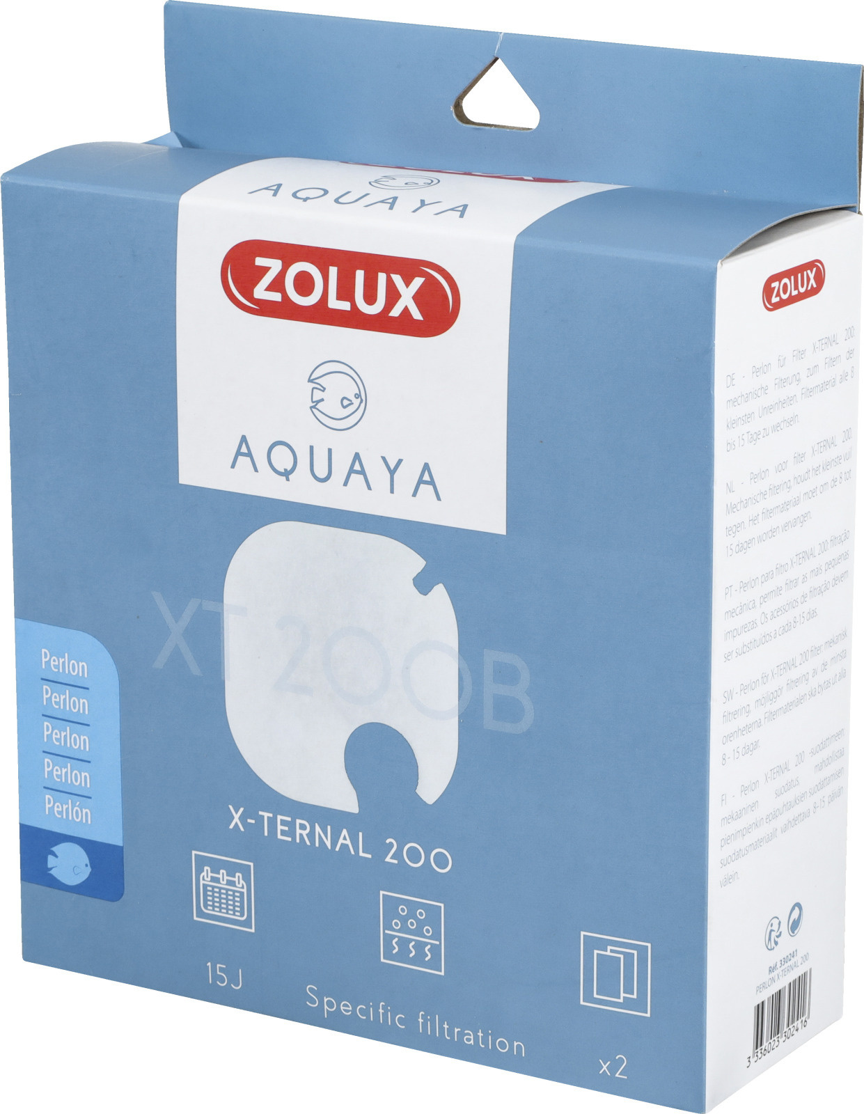 ZOLUX Aquaya Perlon XT 200B lot de 2 mousses de ouate pour filtre externe Xternal 200