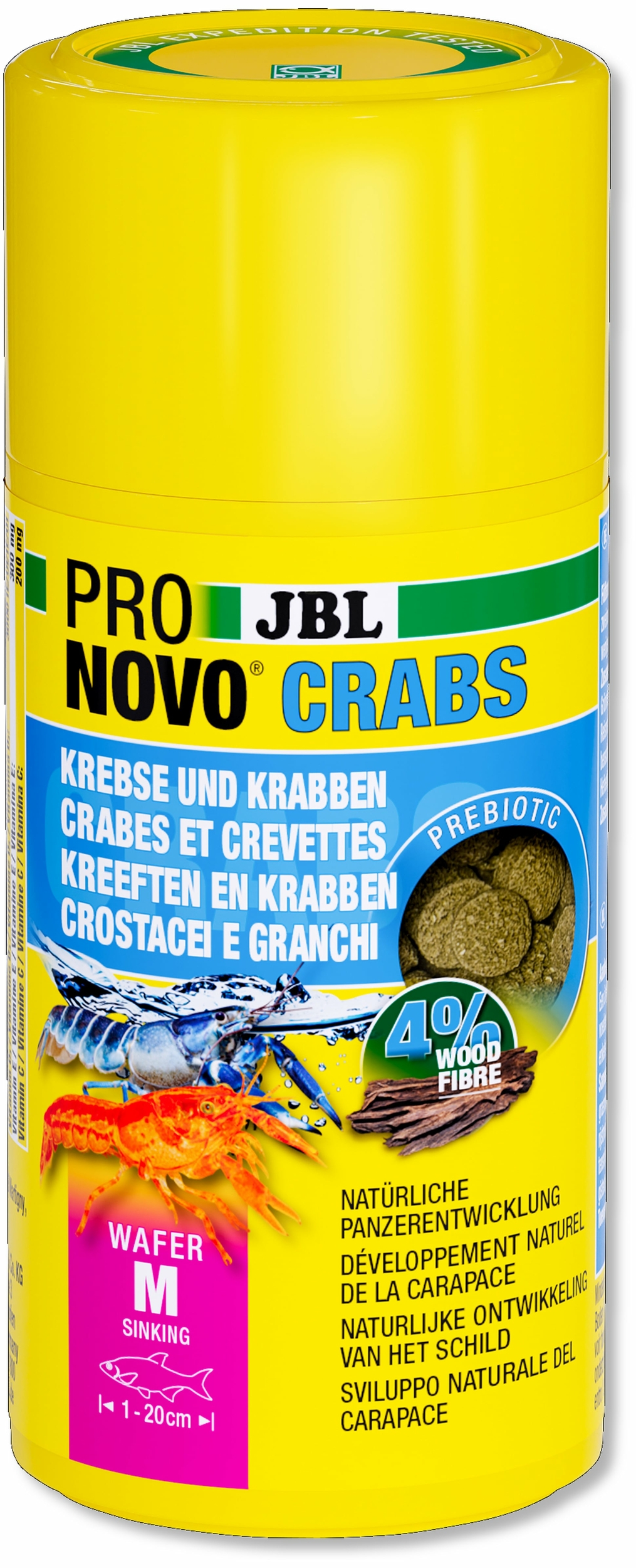 JBL ProNovo Crabs 100 ml nourriture en pastilles pour crabes, écrevisses et crevettes géantes 1 à 20 cm