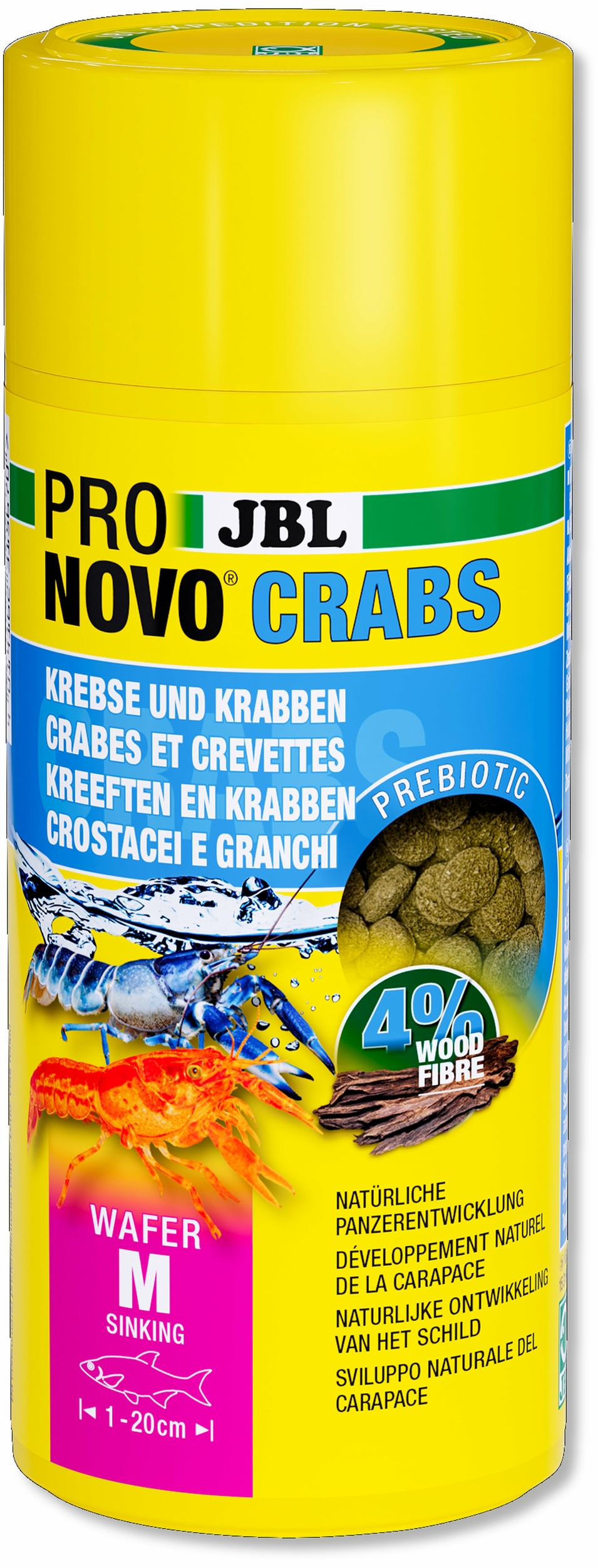 JBL ProNovo Crabs 250 ml nourriture en pastilles pour crabes, écrevisses et crevettes géantes 1 à 20 cm