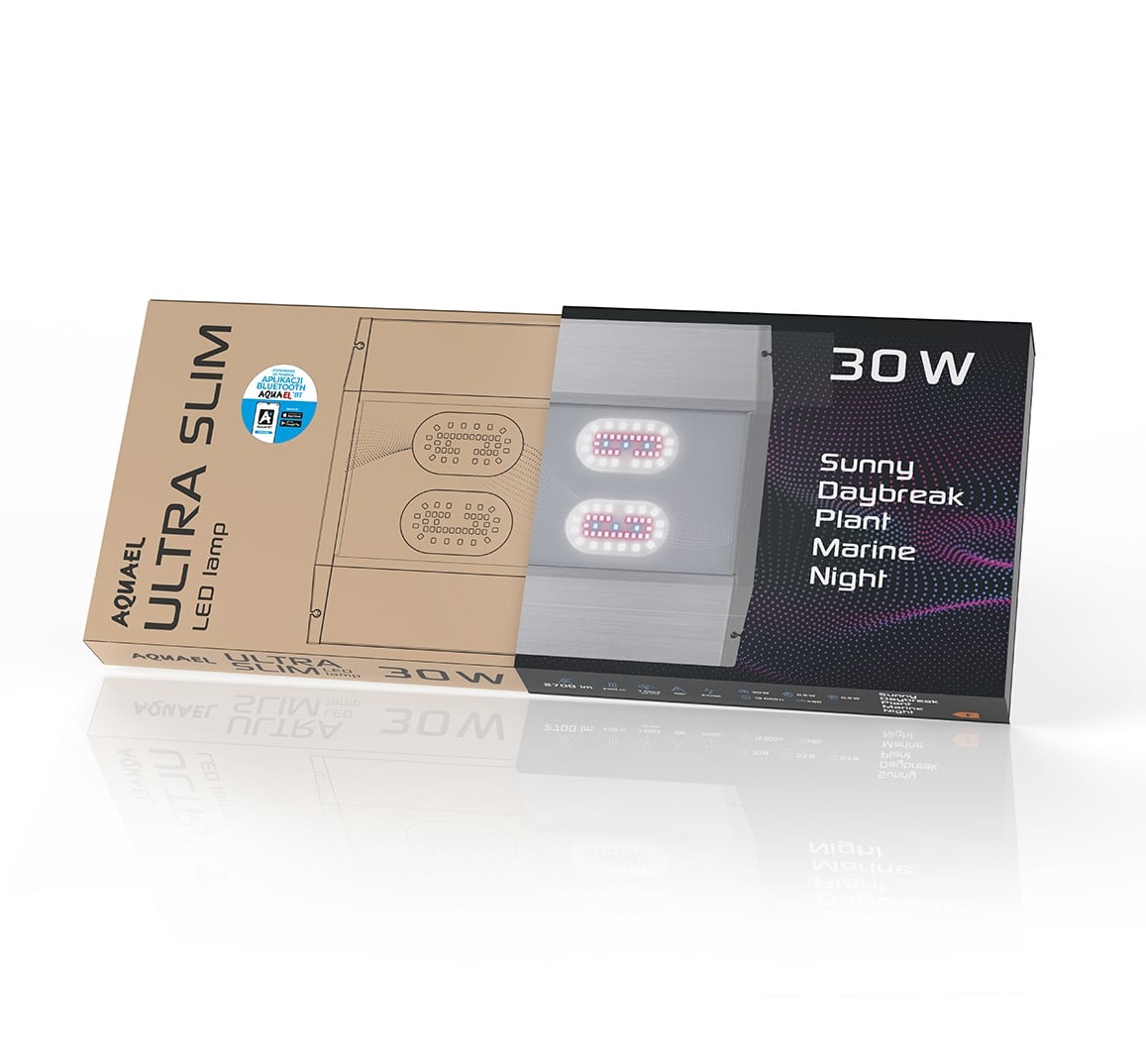 AQUAEL Ultra Slim BT 30 rampe LEDs puissante 30W 3100 lumens pour aquarium de 31,9 à 57,4 cm